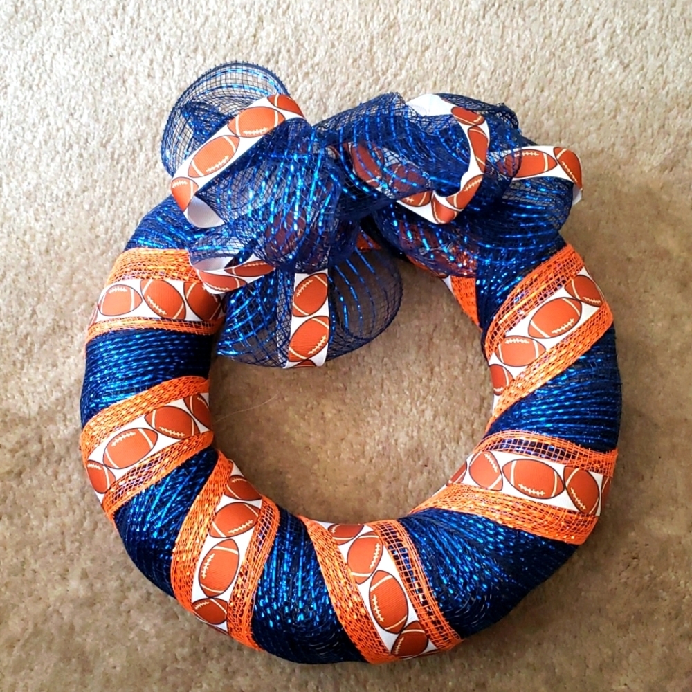 Broncos Football Wreath Homemade